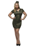 Women's Plus Size Fever Curves Army Costume