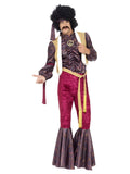 Men's 1970s Psychedelic Rocker Costume with Flares