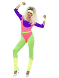 Women's 80s Work Out Costume, with Jumpsuit