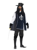 Men's Musketeer Male Costume, with Top, Hat