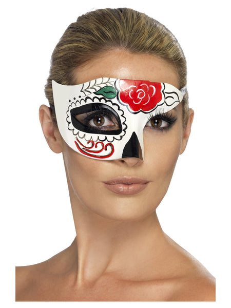 Day of the Dead Half Eye Mask - The Halloween Spot