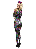 Women's Fever Day of the Dead Catsuit Costume