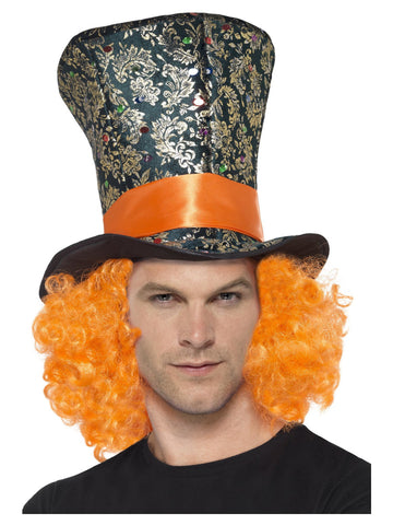 Multi Colored Top Hat with Attached Hair