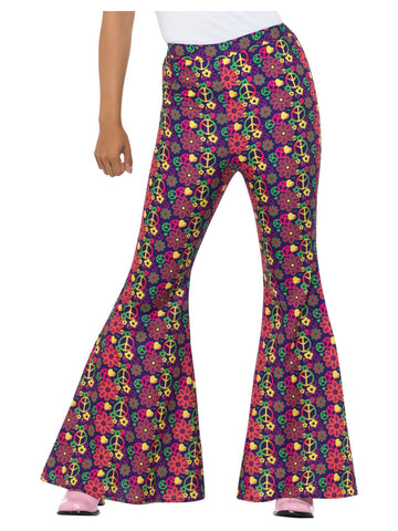 Women's  60s Psychedelic CND Flared Trousers, Ladies