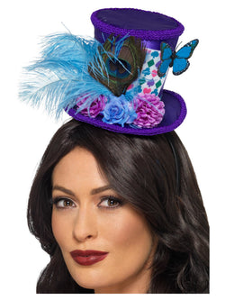 Mad Hatter Mini Feather Hat - The Halloween Spot