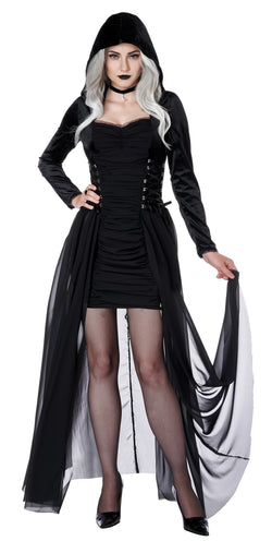 Sexy Gothic Hooded Dress Costume for Adults