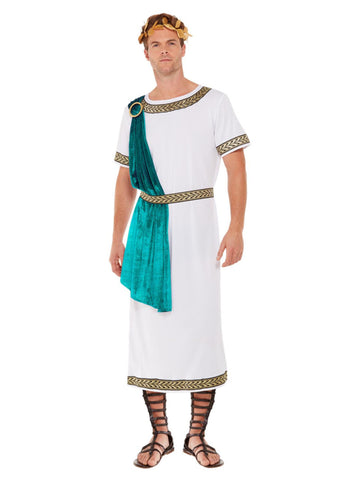 Deluxe Roman Empire Emperor Toga Costume, White