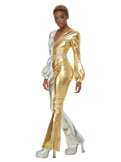 70s Super Chic Costume, Gold & Silver - The Halloween Spot